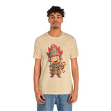Chibi Maya Warrior and Sacred Monkey Unisex T-Shirt