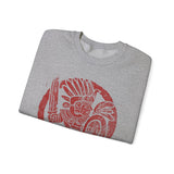 Pre-Hispanic Warrior Symbol Red Glyph Unisex Sweatshirt
