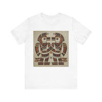 Twin Tribal Harmony Glyph Symmetrical Design Unisex T-Shirt