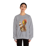 Cute Chibi Inca Warrior and Llama Cartoon Unisex Sweatshirt
