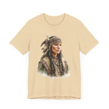 Inca Warrior Woman with Feathered Headdress Watercolor Unisex T-Shirt