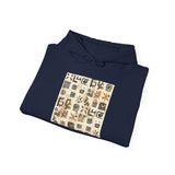 Mayan Petroglyph Stamped Texture Unisex Hoodie