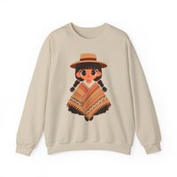 Cartoon Girl in Traditional Poncho Peru Unisex Sweatshirt