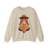Cartoon Girl in Traditional Poncho Peru Unisex Sweatshirt