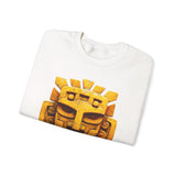 Golden Warrior Mask Andean Glyph Style Unisex Sweatshirt