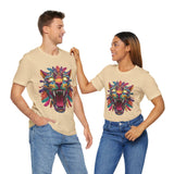 Rainbow Jaguar Mask Comic Style Unisex T-Shirt