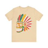 Aztec Feathered Skull Fiesta Illustration Unisex T-Shirt