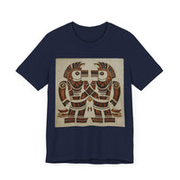 Twin Tribal Harmony Glyph Symmetrical Design Unisex T-Shirt