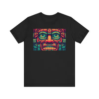 Neon Aztec Mask God Illustration Unisex T-Shirt