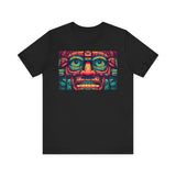 Neon Aztec Mask God Illustration Unisex T-Shirt