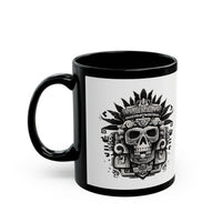 Ah Puch Death God Petroglyph Skull Black Mug