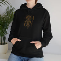 Warrior Shaman Tribal Glyph Gold Line Unisex Hoodie