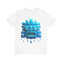 Tlaloc Rain God Blue Mask Glyph Style Unisex T-Shirt