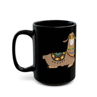 Resting Alpaca In Traditional Ornaments Black Mug