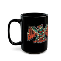 Aztec Solar Eagle Emblem Illustration Black Mug