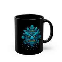 Tlaloc Rain God Tribal Glyph Style Black Mug