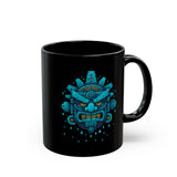 Tlaloc Rain God Tribal Glyph Style Black Mug