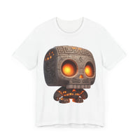 Glow-Eyed Tribal Stone Skull Unisex T-Shirt