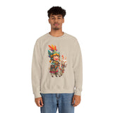 Chibi Inca Warrior Riding Llama Cartoon Unisex Sweatshirt