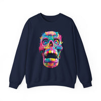 Neon Graffiti Mayan Skull Cartoon Style Unisex Sweatshirt