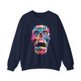 Neon Graffiti Mayan Skull Cartoon Style Unisex Sweatshirt