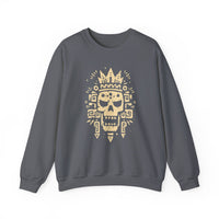 Ah Puch Skull Crown Mayan Glyph Style Unisex Sweatshirt