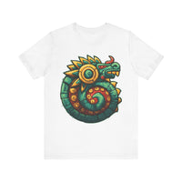 Colorful Quetzalcoatl Sun Serpent Glyph Style Unisex T-Shirt