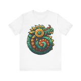 Colorful Quetzalcoatl Sun Serpent Glyph Style Unisex T-Shirt