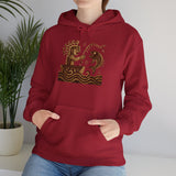 Pre-Hispanic Fisherman with Symbolic Fish Glyph Style Unisex Hoodie
