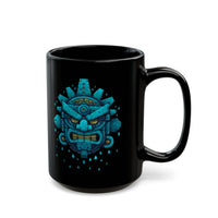 Tlaloc Rain God Tribal Glyph Style Black Mug