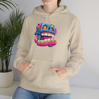 Chunky Neon Mayan Skull Graffiti Style Unisex Hoodie