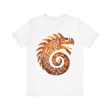 Spiral Quetzalcoatl Feathered Serpent Glyph Style Unisex T-Shirt