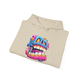 Chunky Neon Mayan Skull Graffiti Style Unisex Hoodie