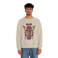 Psychedelic Mesoamerican Totem Mask Unisex Sweatshirt