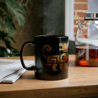 Aztec Jaguar Warrior Glyph Symbol Black Mug