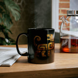 Aztec Jaguar Warrior Glyph Symbol Black Mug