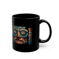 Stone Guardian of the Ancients Illustration Black Mug