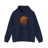 Spiral Quetzalcoatl Feathered Serpent Glyph Style Unisex Hoodie
