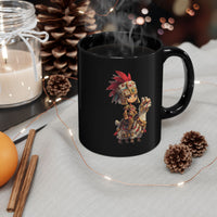 Chibi Inca Empress on Llama Black Mug