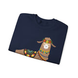 Resting Alpaca In Traditional Ornaments Unisex Sweatshirt