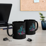Maya Pyramid Graffiti Vibes Black Mug