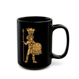 Cultural Aztec Warrior Graphic Illustration Black Mug