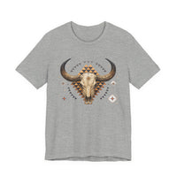 Western Longhorn Cosmic Totem Illustration Unisex T-Shirt