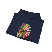 Aztec Feathered Skull Fiesta Illustration Unisex Hoodie