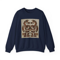 Twin Tribal Harmony Glyph Symmetrical Design Unisex Sweatshirt