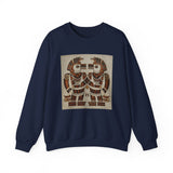 Twin Tribal Harmony Glyph Symmetrical Design Unisex Sweatshirt