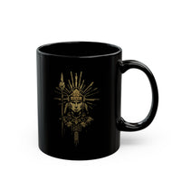 Golden Shaman Tribal Symbol Line Art Black Mug