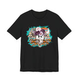 Aztec Floral Cow Skull on Turquoise Pattern Unisex T-Shirt