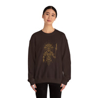 Warrior Shaman Tribal Glyph Gold Line Unisex Sweatshirt