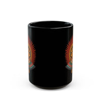 Aztec Warrior Priestess in Eagle Headdress Black Mug